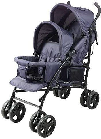 BAMBISOL - Dubbele Wandelwagen - Geschikt voor 6-36 maanden - Maximaal 15 kg voorstoel en achterbank
