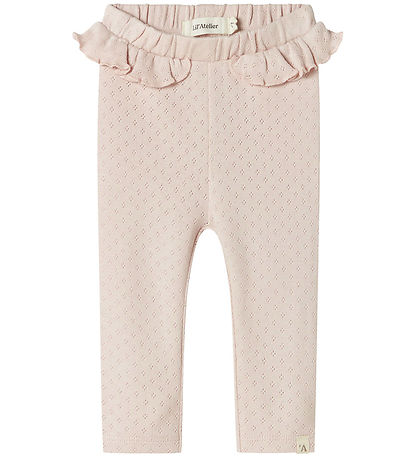 Lil' Atelier Leggings - NbfRachel - Peach Peitsche m. Lochmuster
