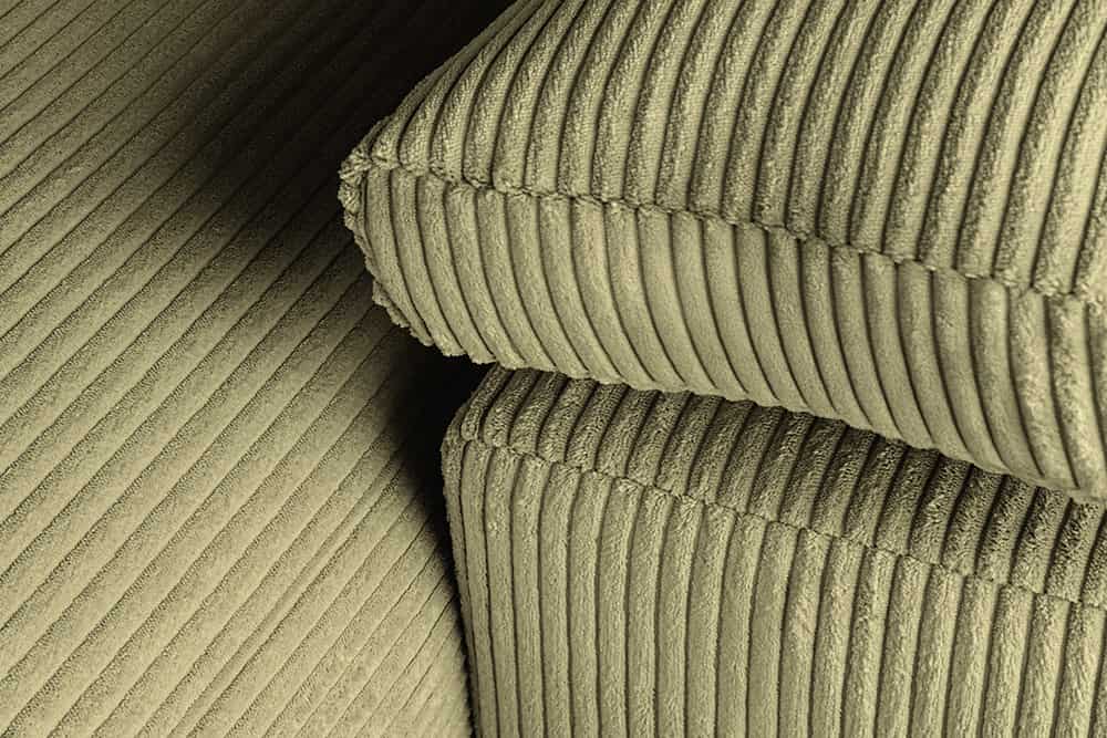 Design Ecksofa ATMOSPHERE XL 245cm grün Cord Federkern inkl. Kissen