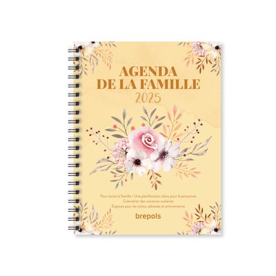 Agenda à spirale de la famille - 1 semaine par page - 16,8 x 22 cm - Brepols