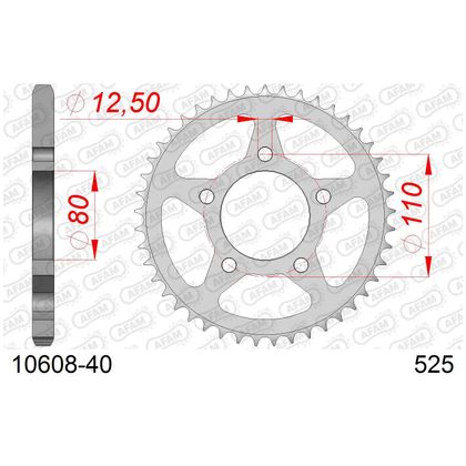 Kit chaine AFAM 525 Type Acier