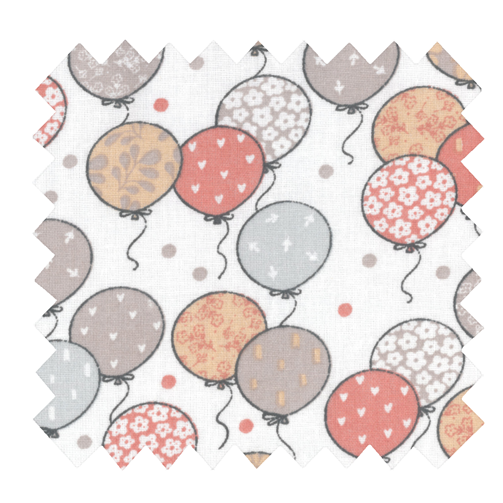 Tissu Coton Au Mètre Ballons Fleuris Ex2206