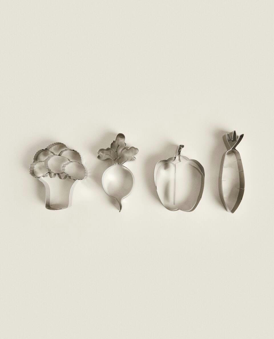 Conjunto de moldes de aço em formato de vegetais