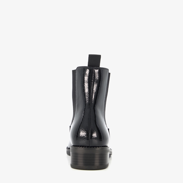 Tamaris lage dames chelsea boots zwart lak