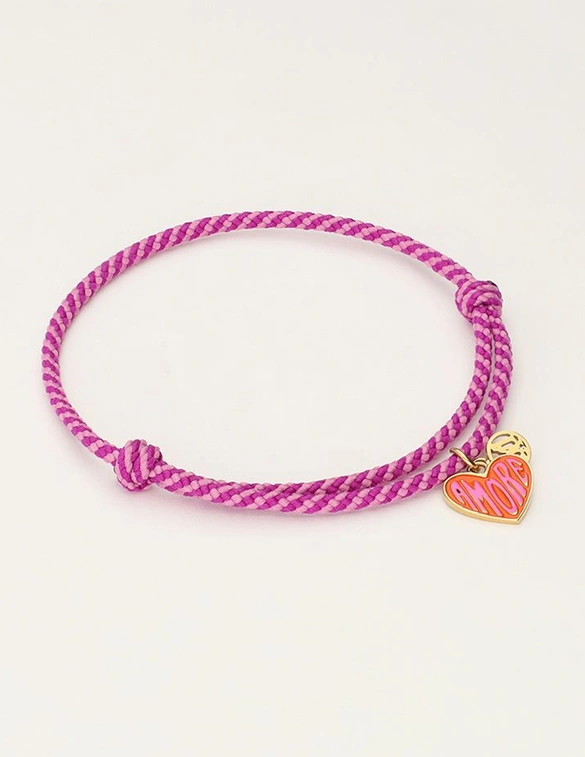 My Jewellery Armband cord purple heart MJ10203