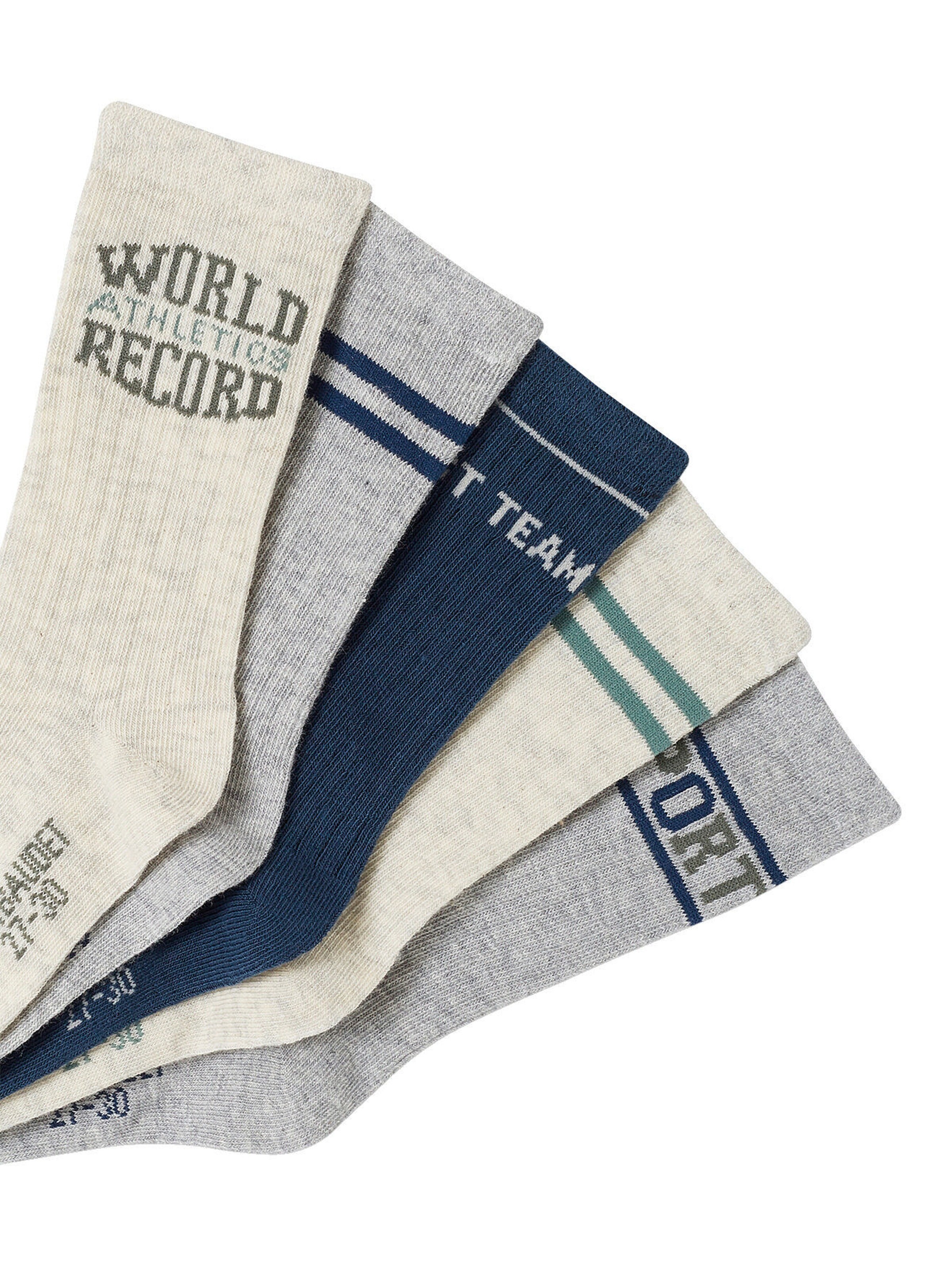 Vertbaudet 5er-Pack Jungen Sportsocken weiß meliert