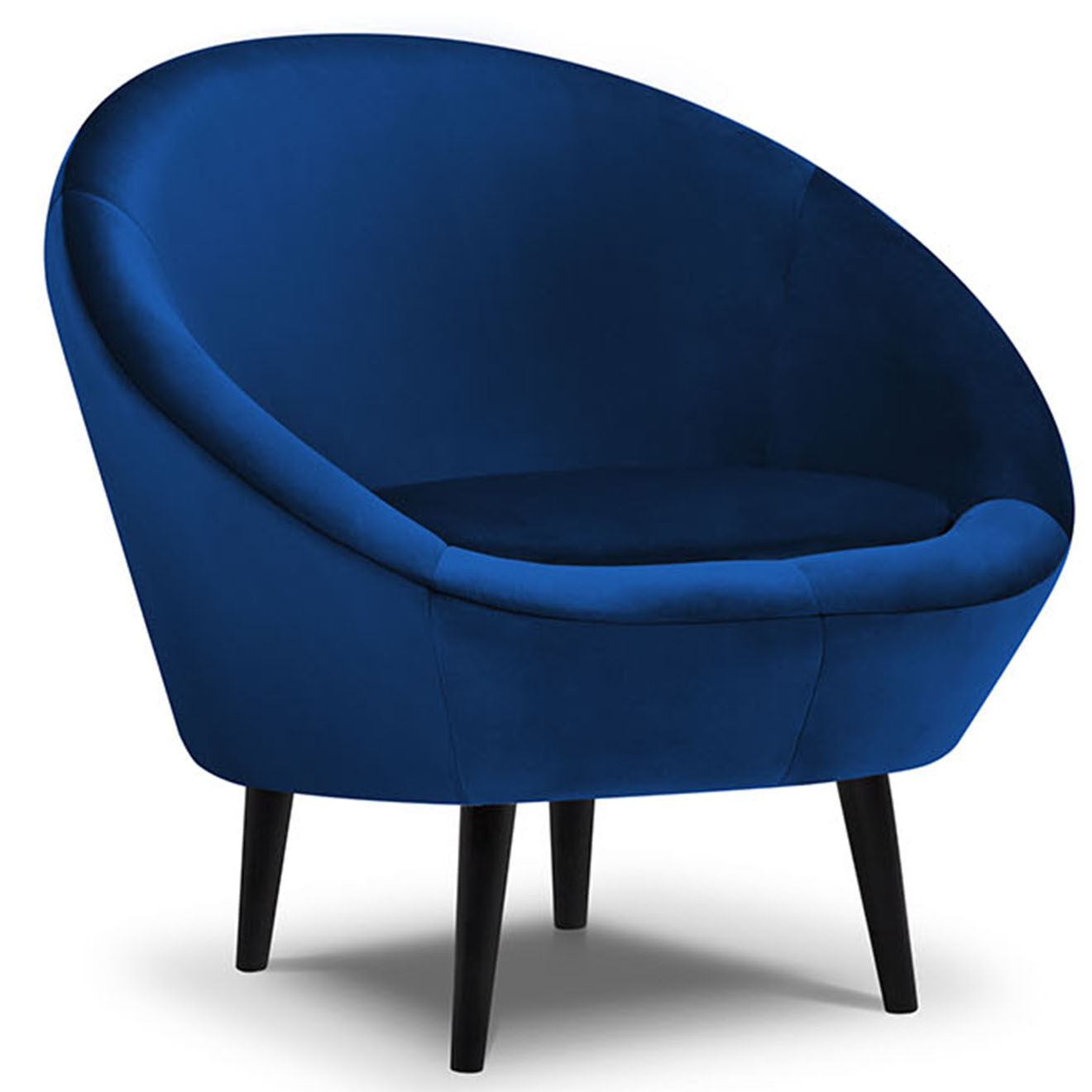 Mazzini Sofas Fauteuil velours petale bleu roi - 94x90x92 cm