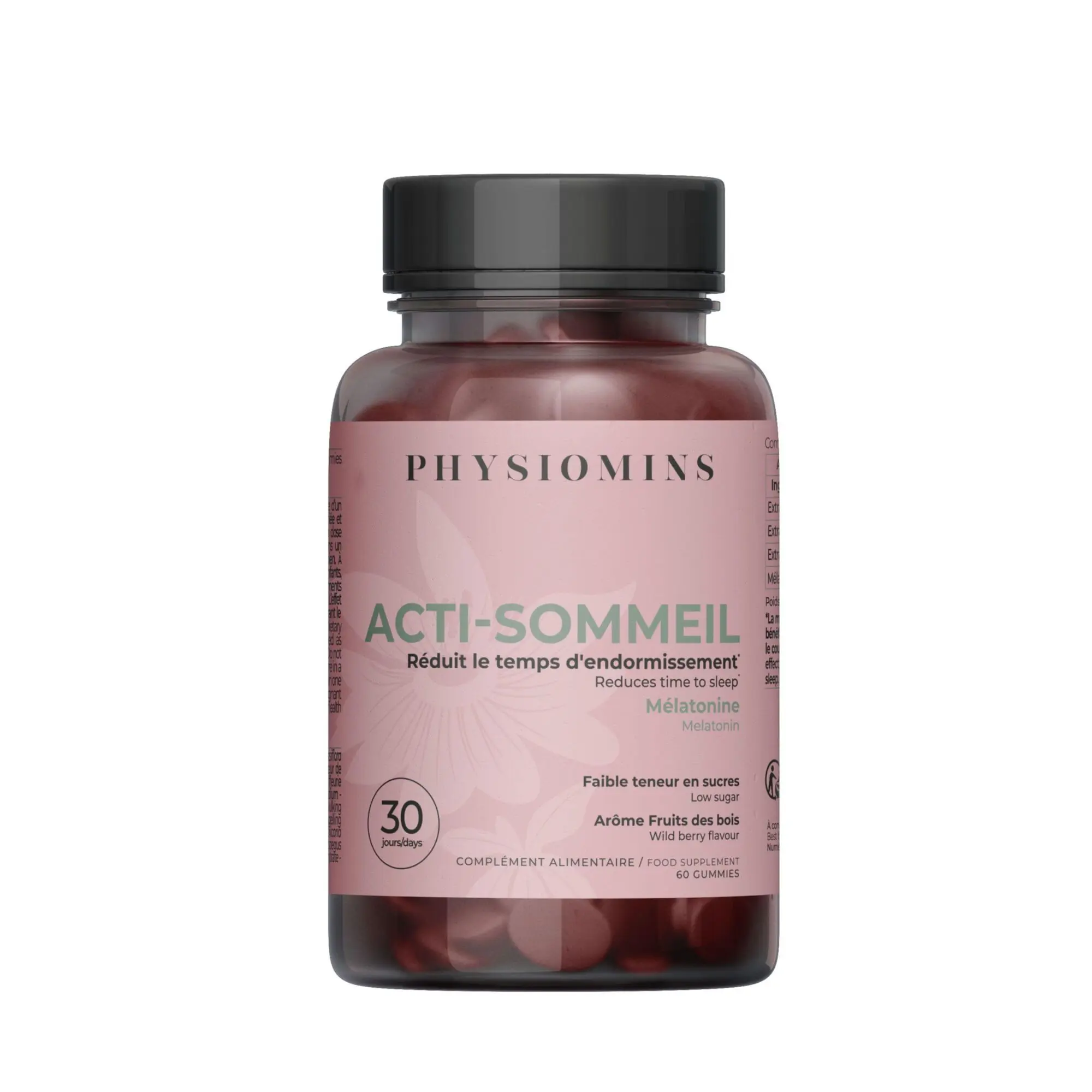Physiomins - Acti-Sommeil Réduit le temps d'endormissement 60 gummies - Physiomins