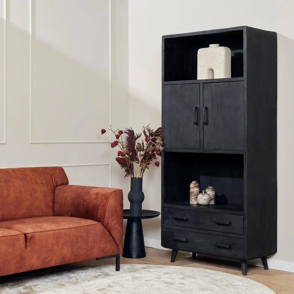 StarFurn - Boekenkast Omaha Black - 90 cm - zwart