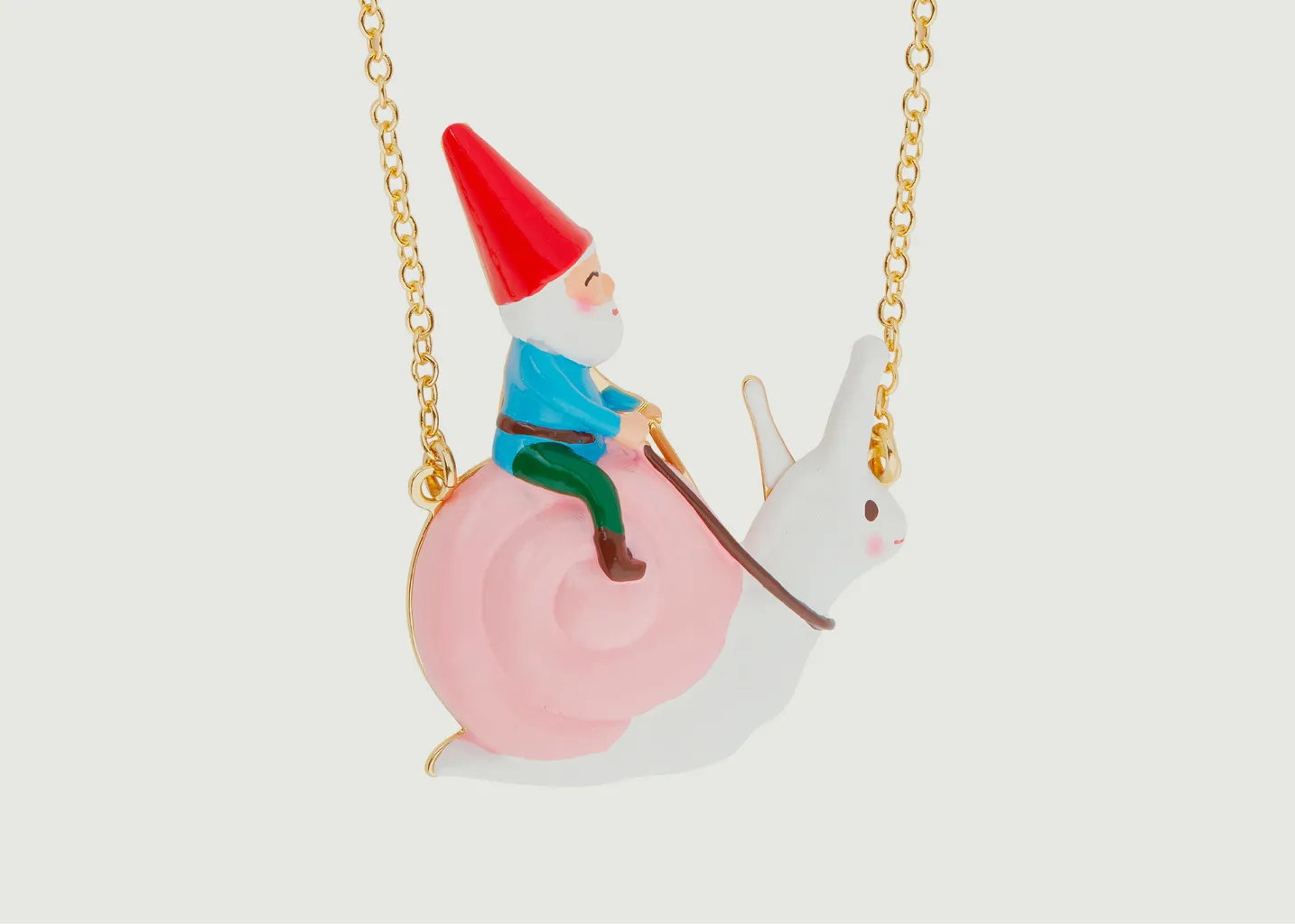 Collier chaîne avec pendentif nain de jardin Champimignon N2