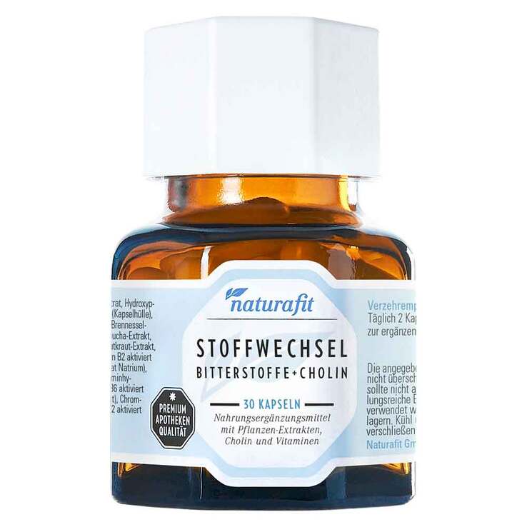 Naturafit Stoffwechsel Bitterstoffe + Cholin Kapseln, 30 St