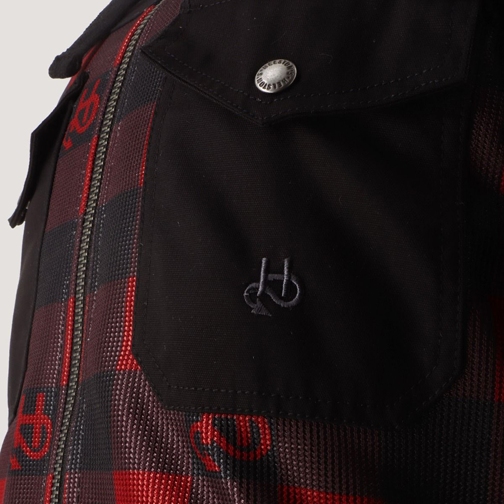 Helstons - Blouson Wood Air - mesh Noir / Rouge / Gris
