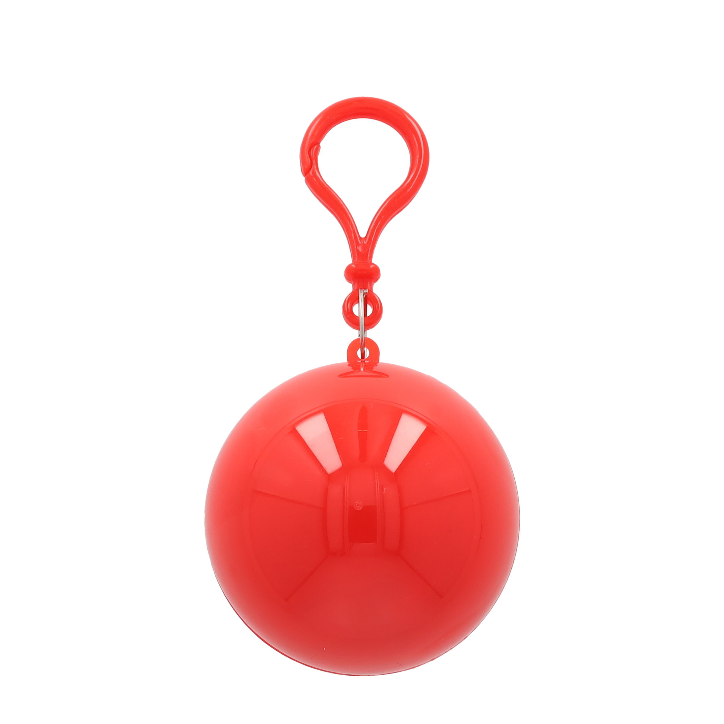 (2er Set) 120cm Unisex Vinyl Regenjacke Windmantel Poncho Ball Regencape mit Kapuze - Rot