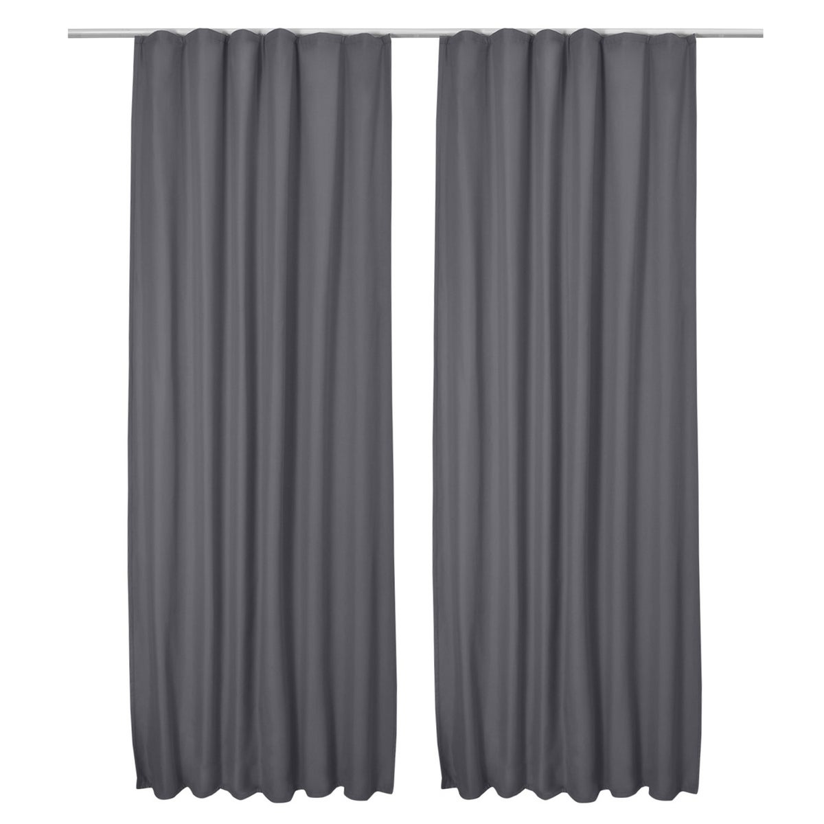 Beautissu Amelie TK gordijn met gerimpeld plooiband 140x245cm antraciet (set van 2)