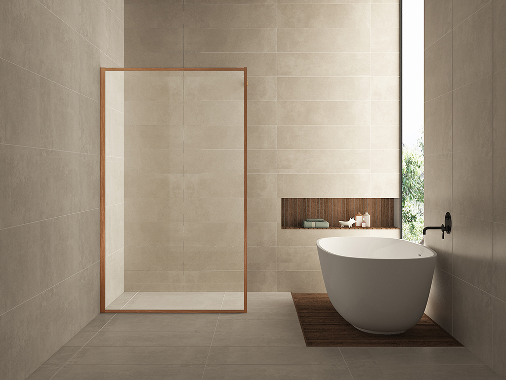 Mueller Square inloopdouche 90x200cm helder glas met nano-coating geborsteld brons