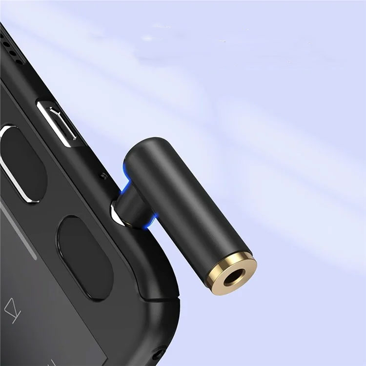 3.5mm Audio Klinken Stecker (m) auf 3.5mm Klinken Buchse (w) 90 Grad-Winkel Adapter für Kopfhörer und Mikrofon - Schwarz