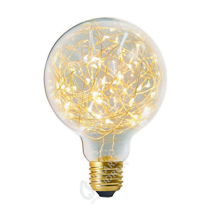 Ampoule LED boucle Globe E27 40lm 1,5W blanc chaud ⌀12,5cm transparent