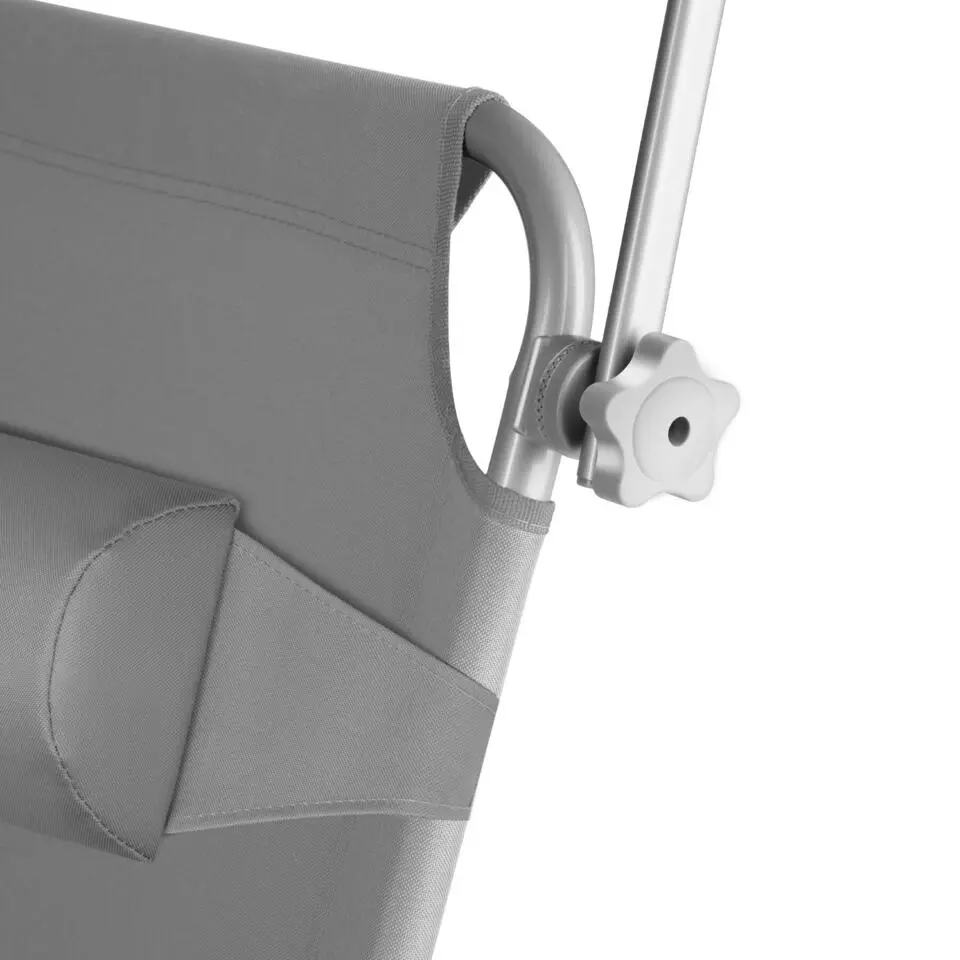 tectake Ligbed Chloé 4-niveaus, hoofdkussen en tas, Grijs