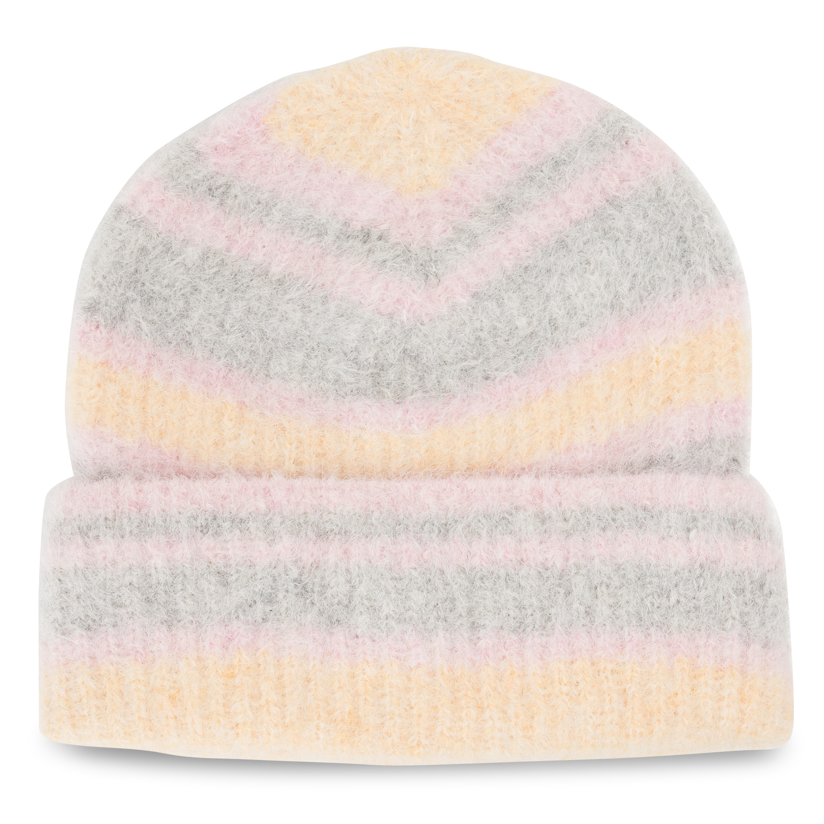 MILA - Bonnet rayé en alpaga mélangé| Gris