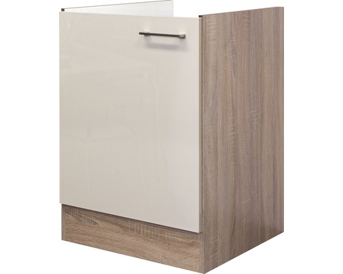 Flex Well Nepal spoelbakkast, BxDxH 50 x 57 x 82 cm, kasjmier glanzend, gedemonteerd, scharnier omkeerbaar (links of rechts te monteren)