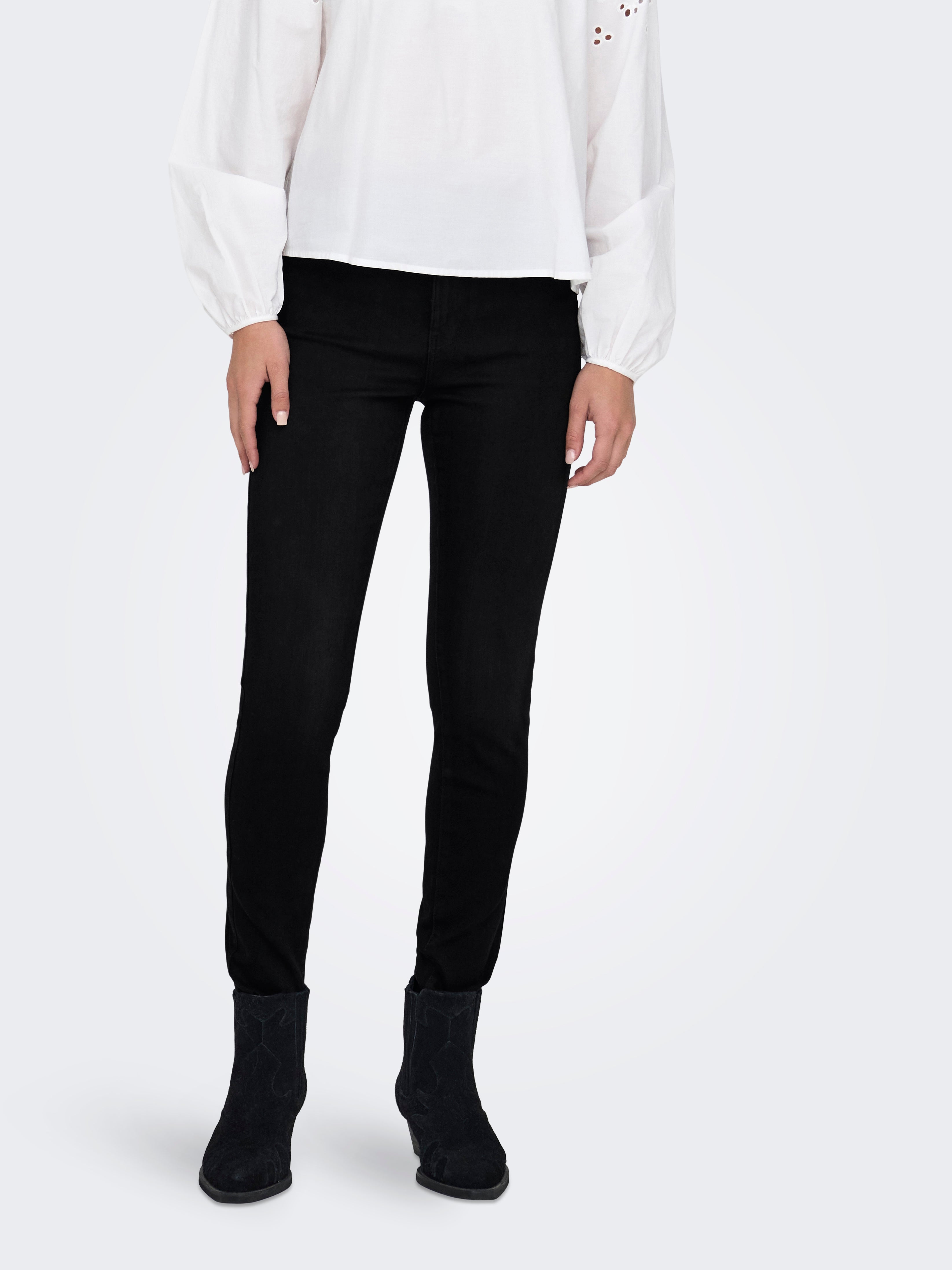 ONLROSE Hohe Taille Skinny Fit Jeans Black