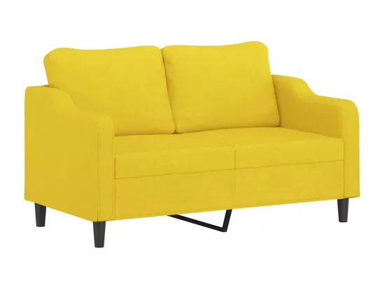 Ensemble de canapés 2 pièces avec coussins jaune clair tissu