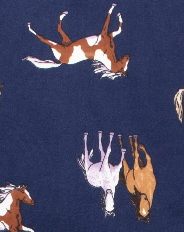 Sweatshirt HORSES AOP in true navy