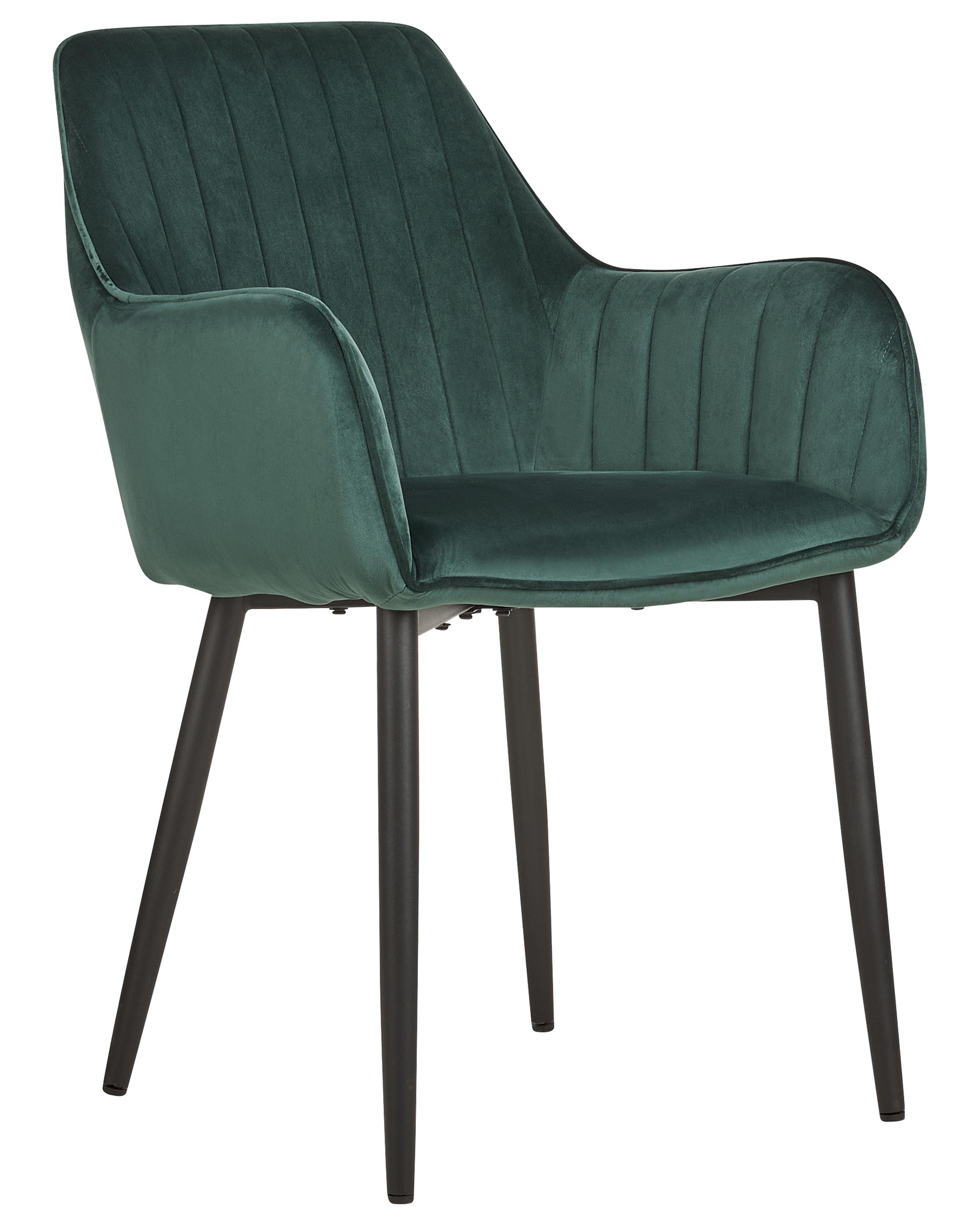 Set van 2 eetkamerstoelen WELLSTON Fluweel Donkergroen