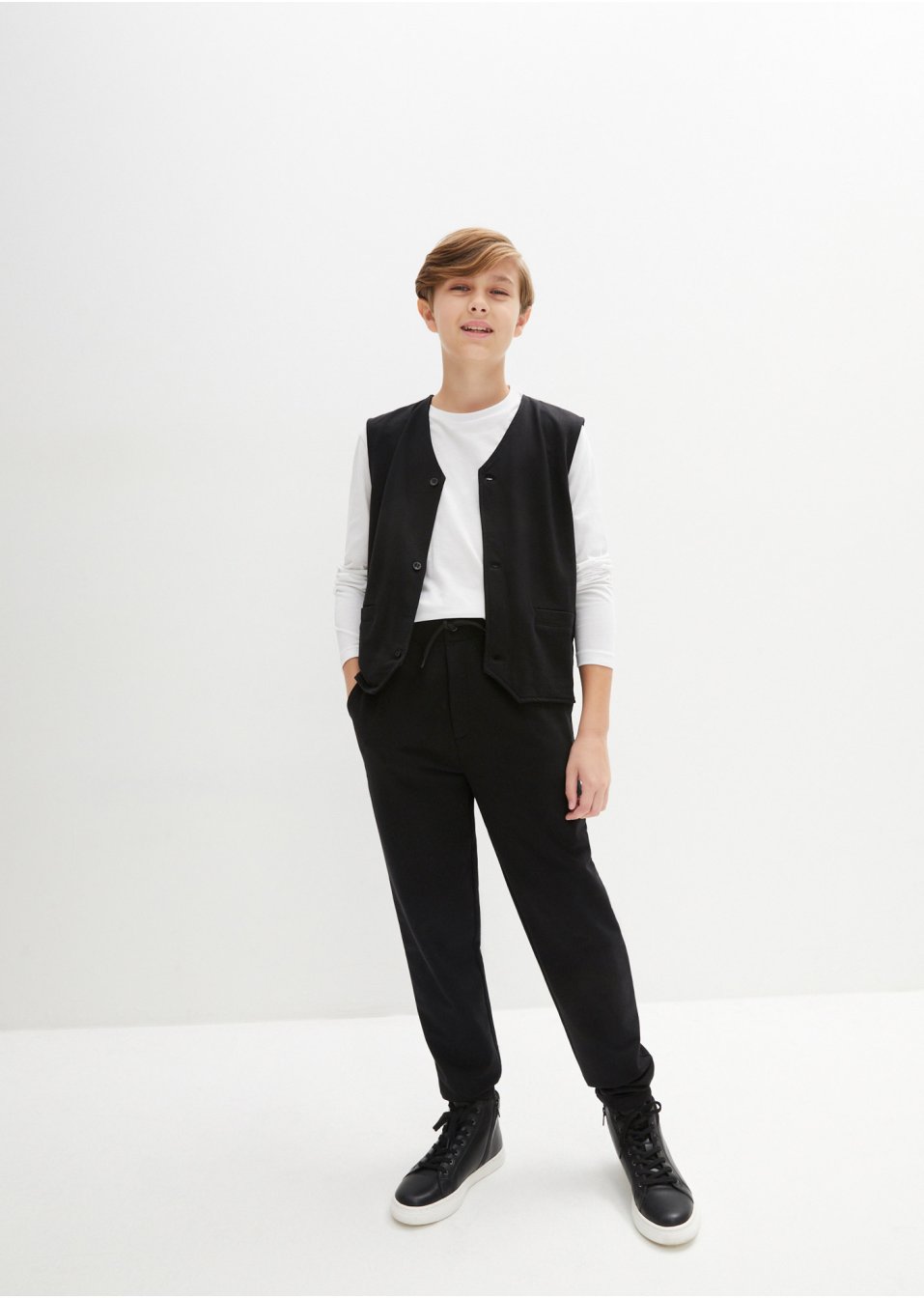 Pantalon, gilet et T-shirt manches longues garçon (ens. 3 pces)