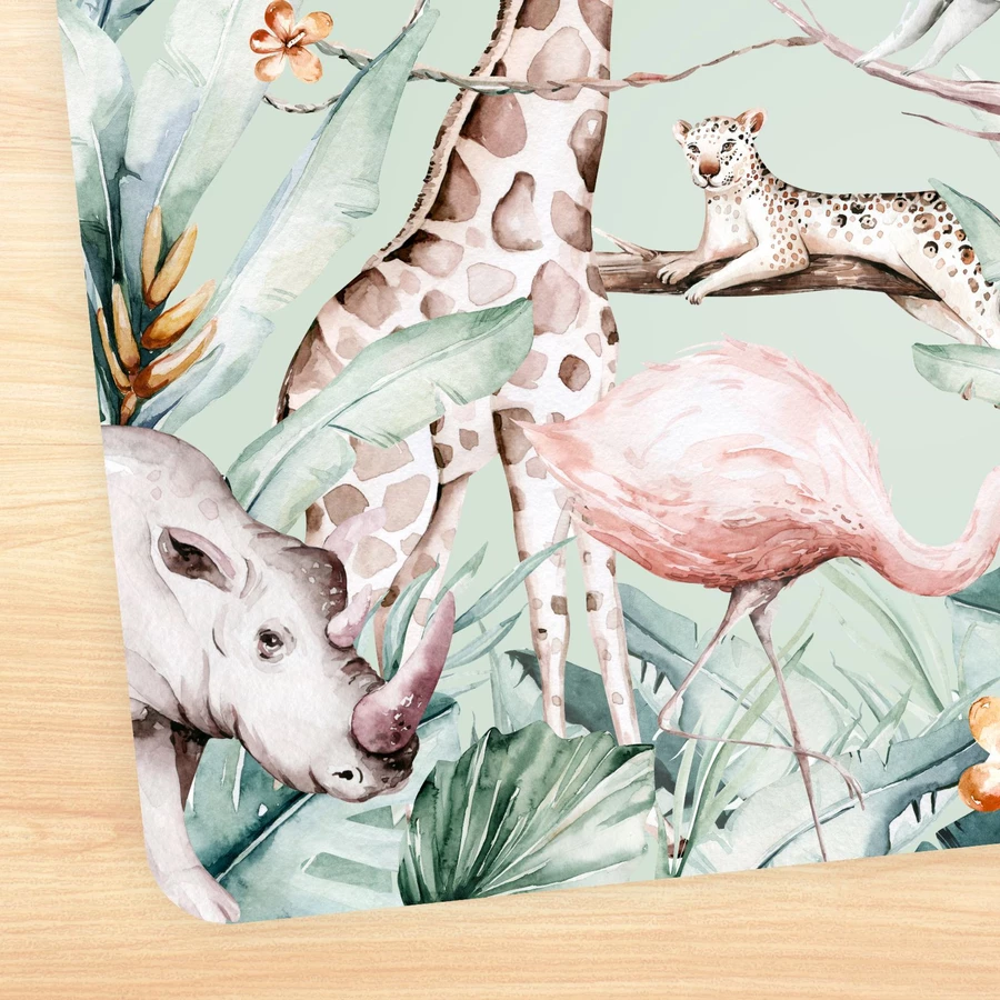Nikima Platzset stabiles Vinyl Tischset Tiere bunt