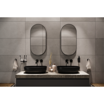 Haceka badkamerspiegel Deco mat zwart 80 x 40 cm ovaal