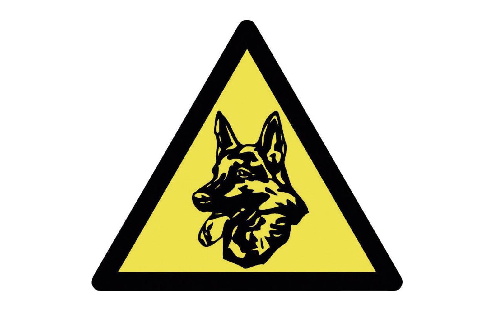 Warnaufkleber Wachhund, 3 StückSelbstklebende, bedruckte PE-Folie