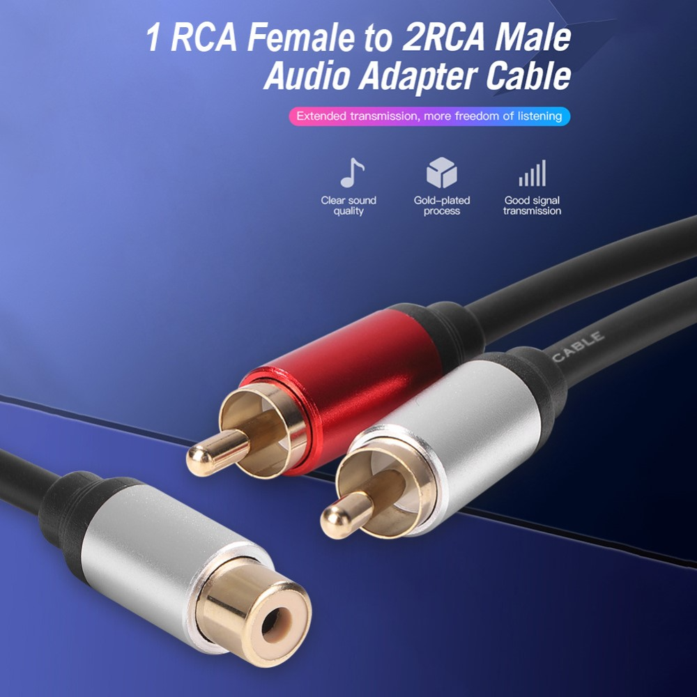(0.25m) Y-Adapter Cinch auf 2x RCA Verbindung Kabel