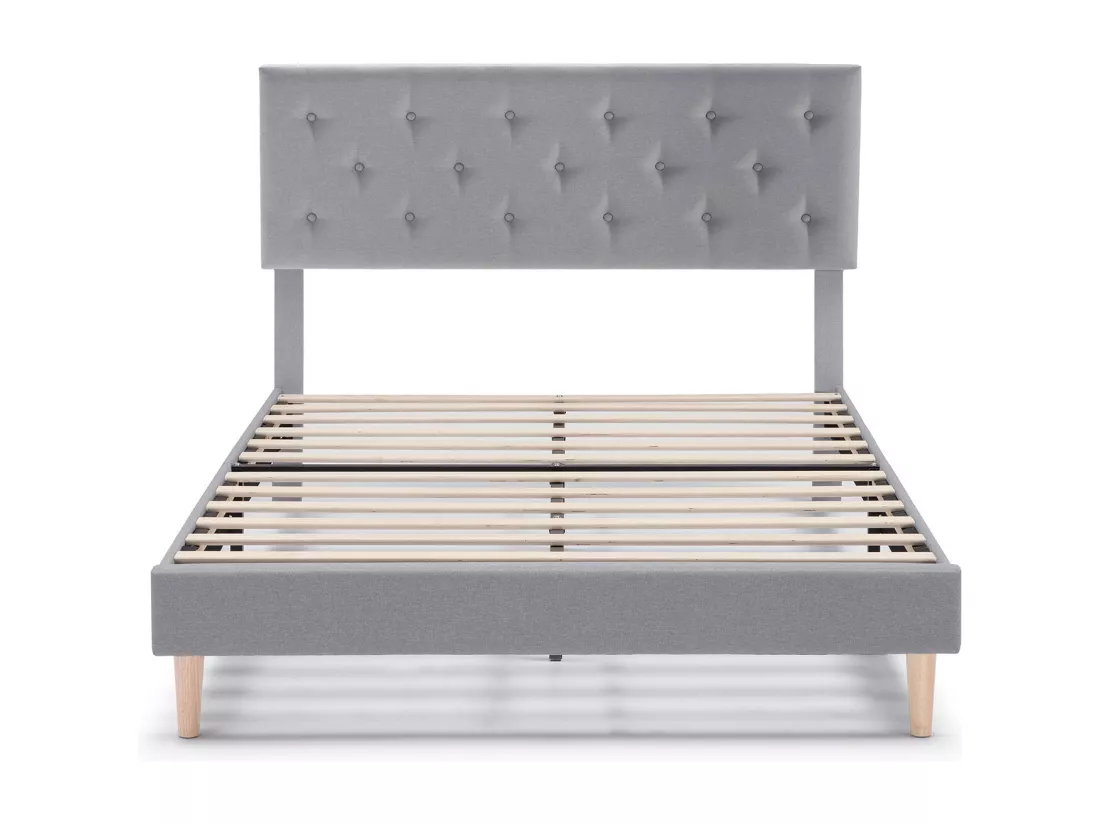 Cadre de lit rembourré Rosi 30 cm, 140x190 cm, Gris clair