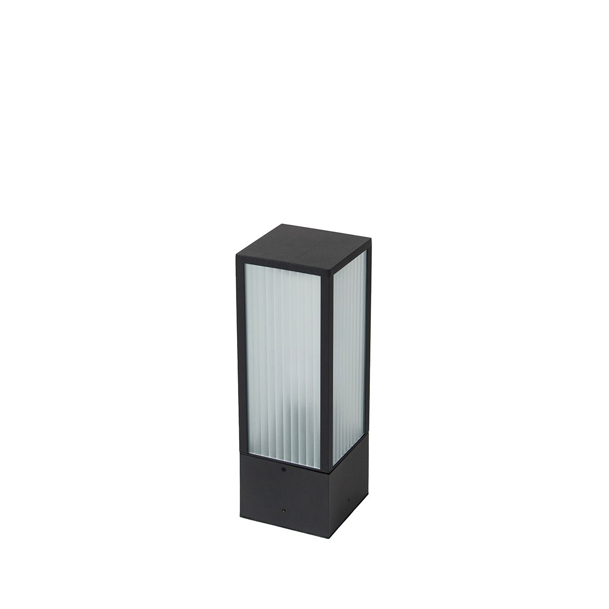 Smart staande buitenlamp zwart met ribbel glas 40 cm incl. Wifi A60 - Charlois