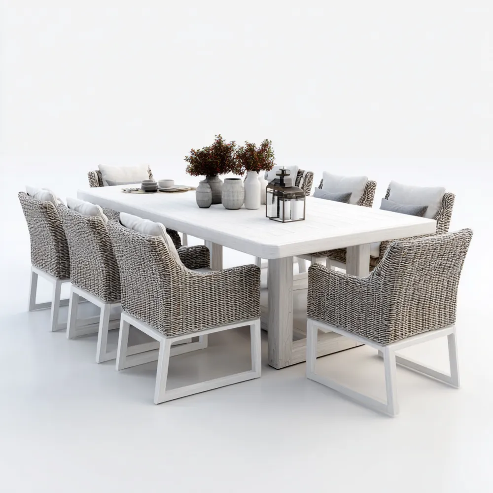 Garten-Esstisch-Set Akazienholz 200x100x75 cm - Natur - Skandinavisches Design