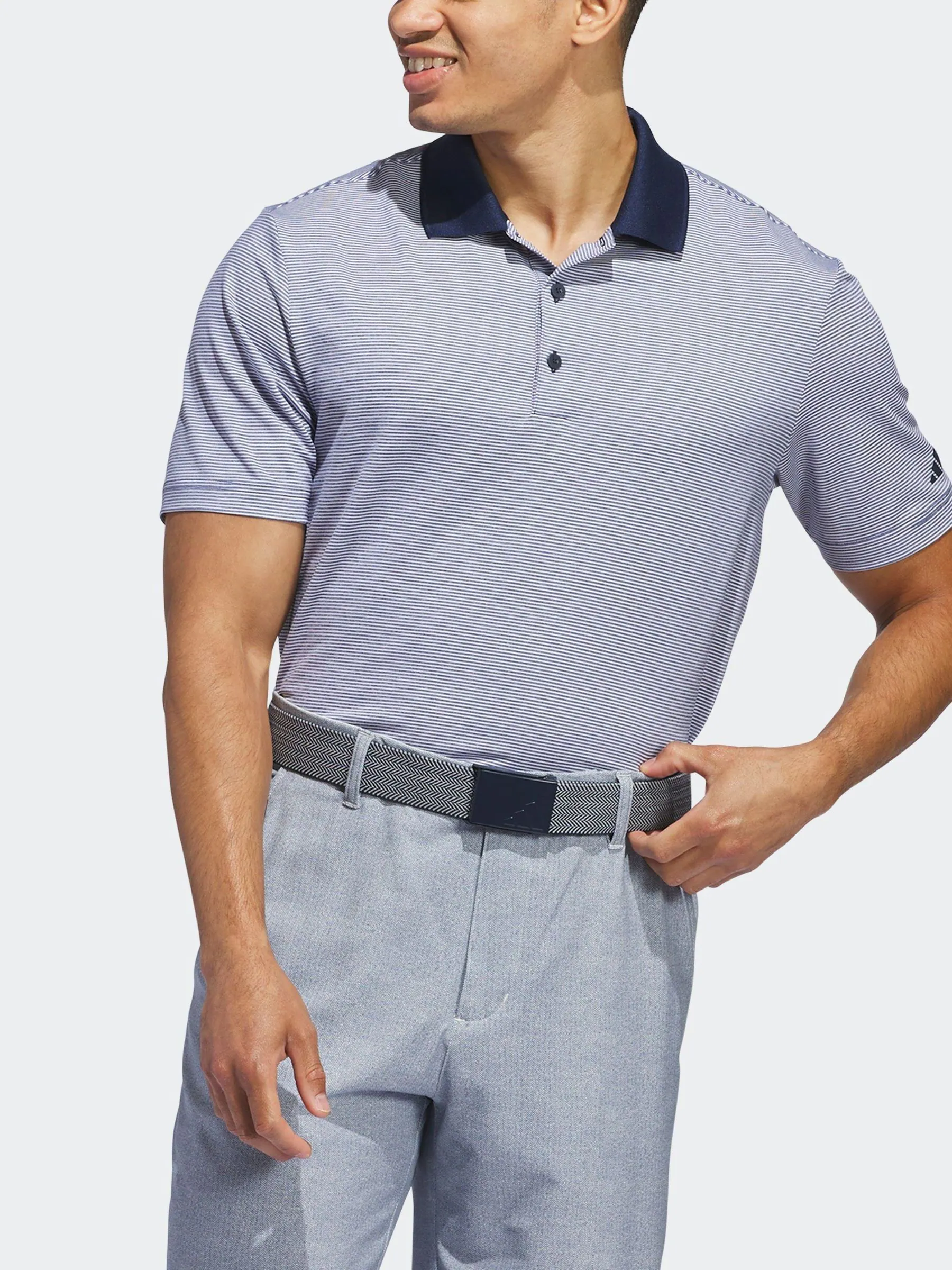 Wit/blauw - adidas - Golfpoloshirt