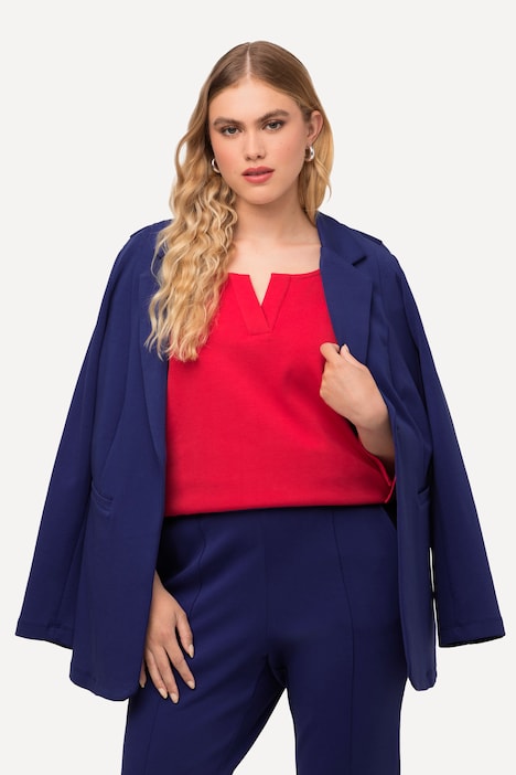 Blazer, Punto-di-Roma-Jersey, Reverskragen
