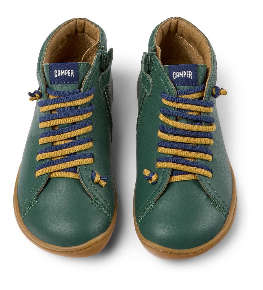 Tênis de couro verde Camper Peu Cami