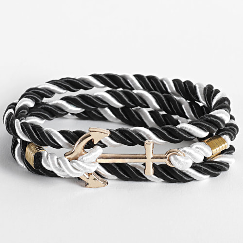 Bracelet AE128 Noir Blanc Doré