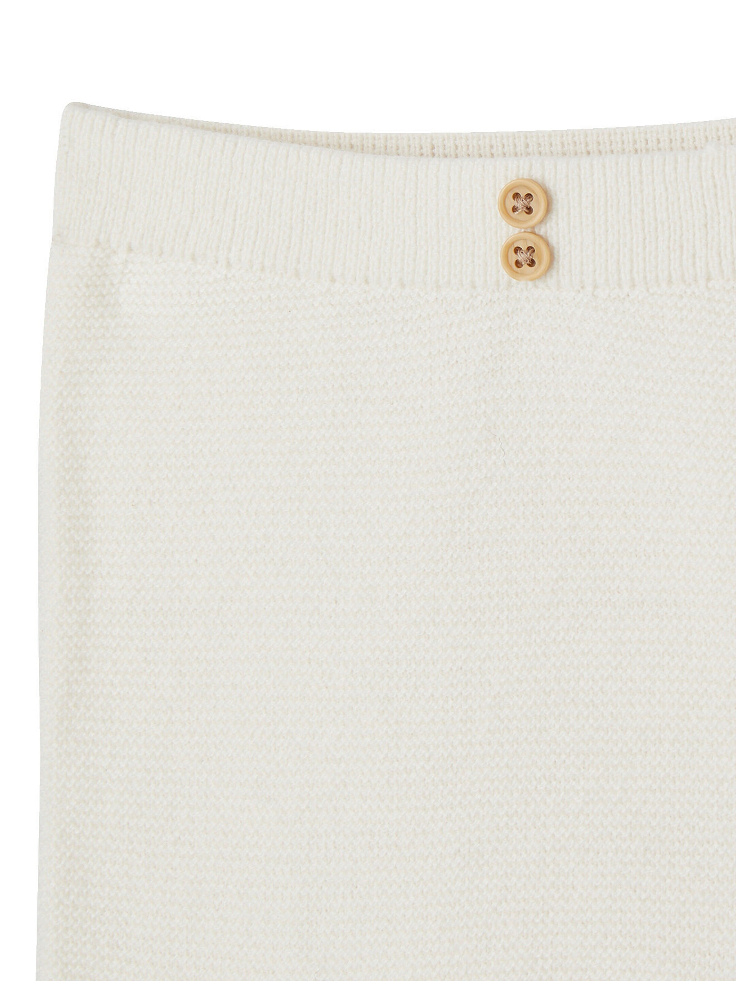 Vertbaudet Baby Strickhose mit Fuß, Baumwolle/Wolle weiß