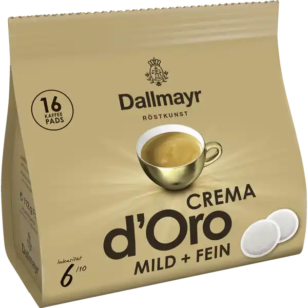 Crema d'Oro mild + fein Kaffepads