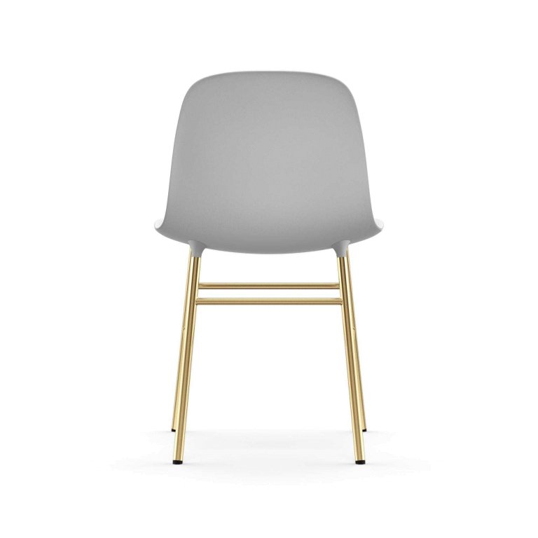 Normann Copenhagen Form Chair stoel met messing onderstel grijs
