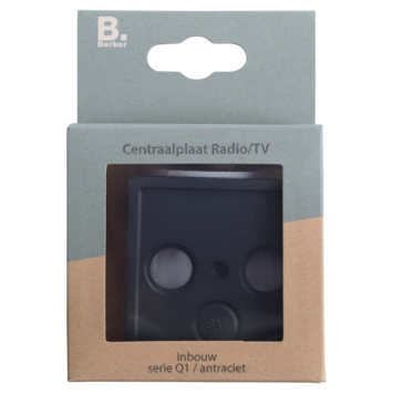 Berker Q1 Centraalplaat Radio/TV Antraciet