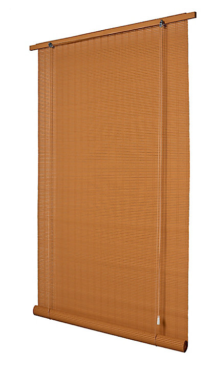 Store enrouleur tamisant bois tissé Ballauf chamois 120 x 220 cm