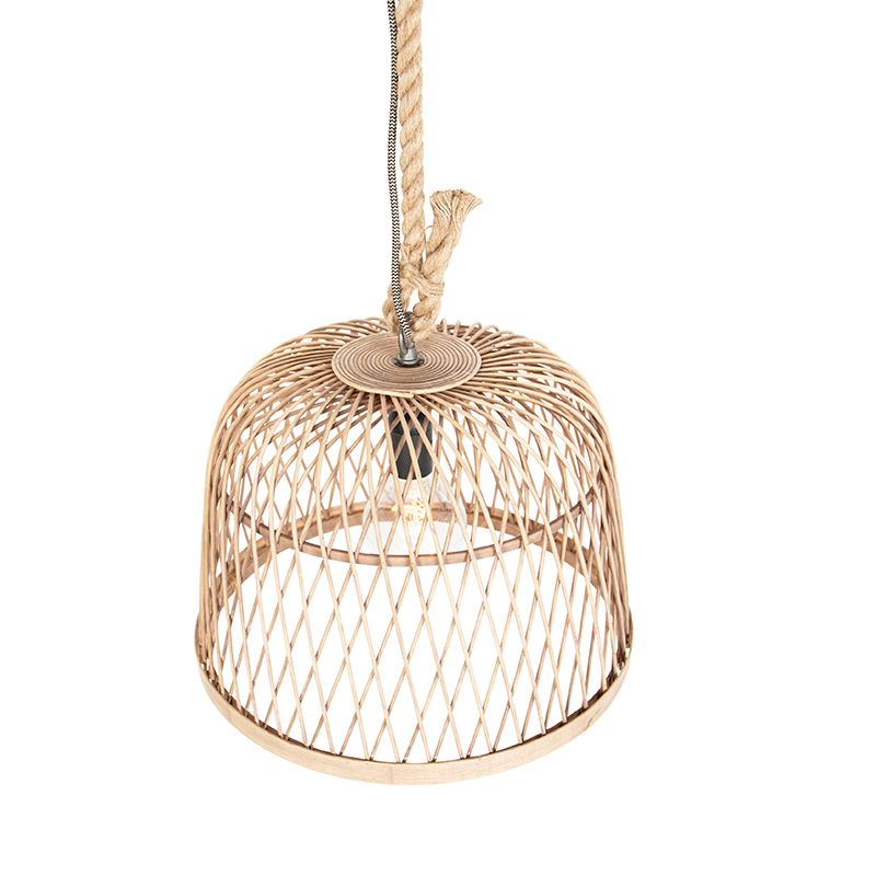 Smart landelijke hanglamp rotan incl. Wifi G125 lichtbron - Calamus