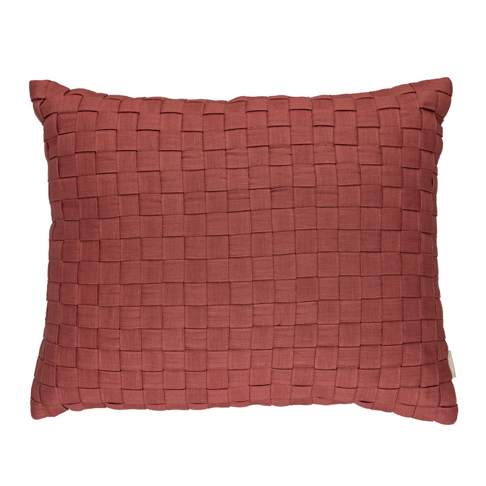 Kussen Woven linnen mineralred