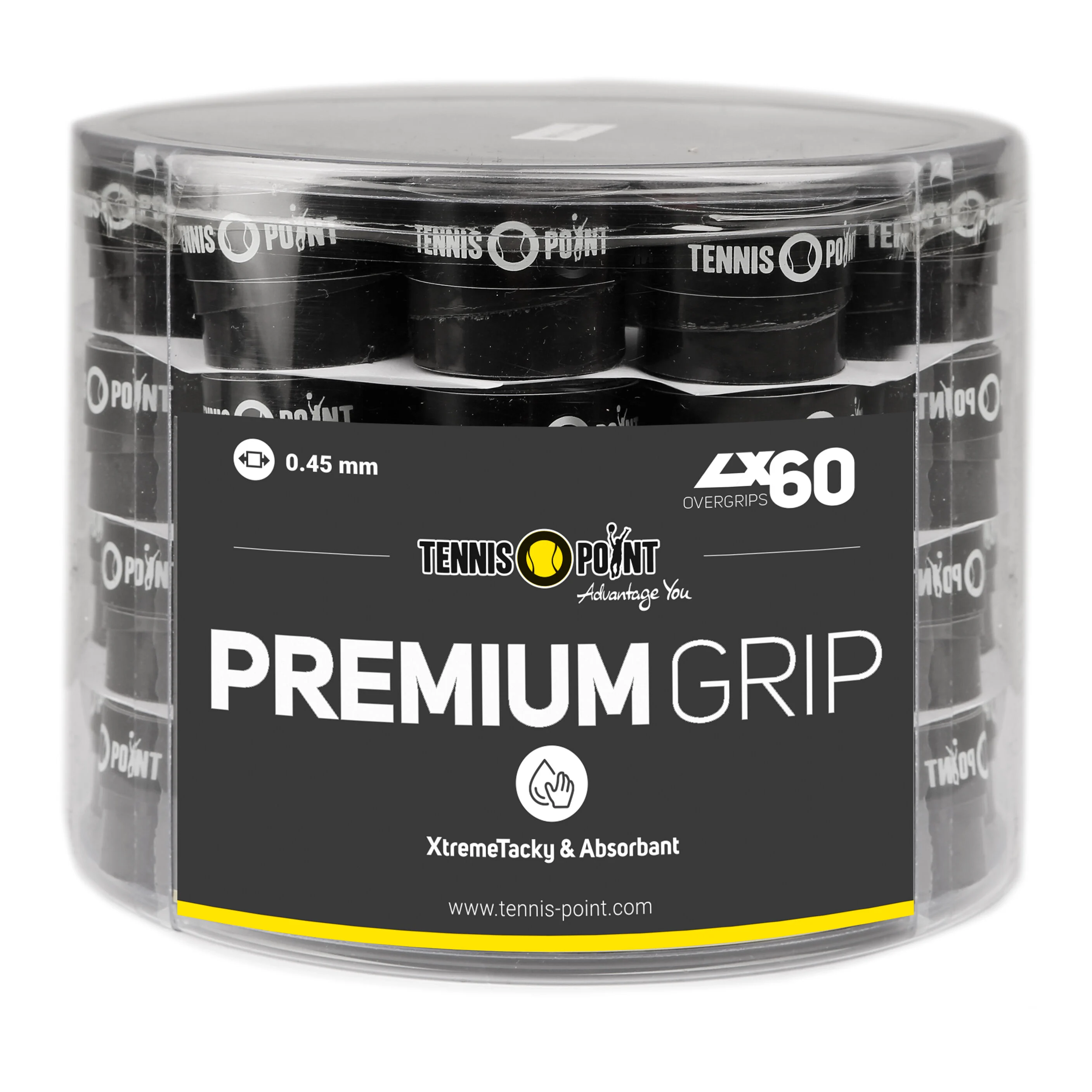 Tennis-Point Premium Grip Pack De 60 - Noir