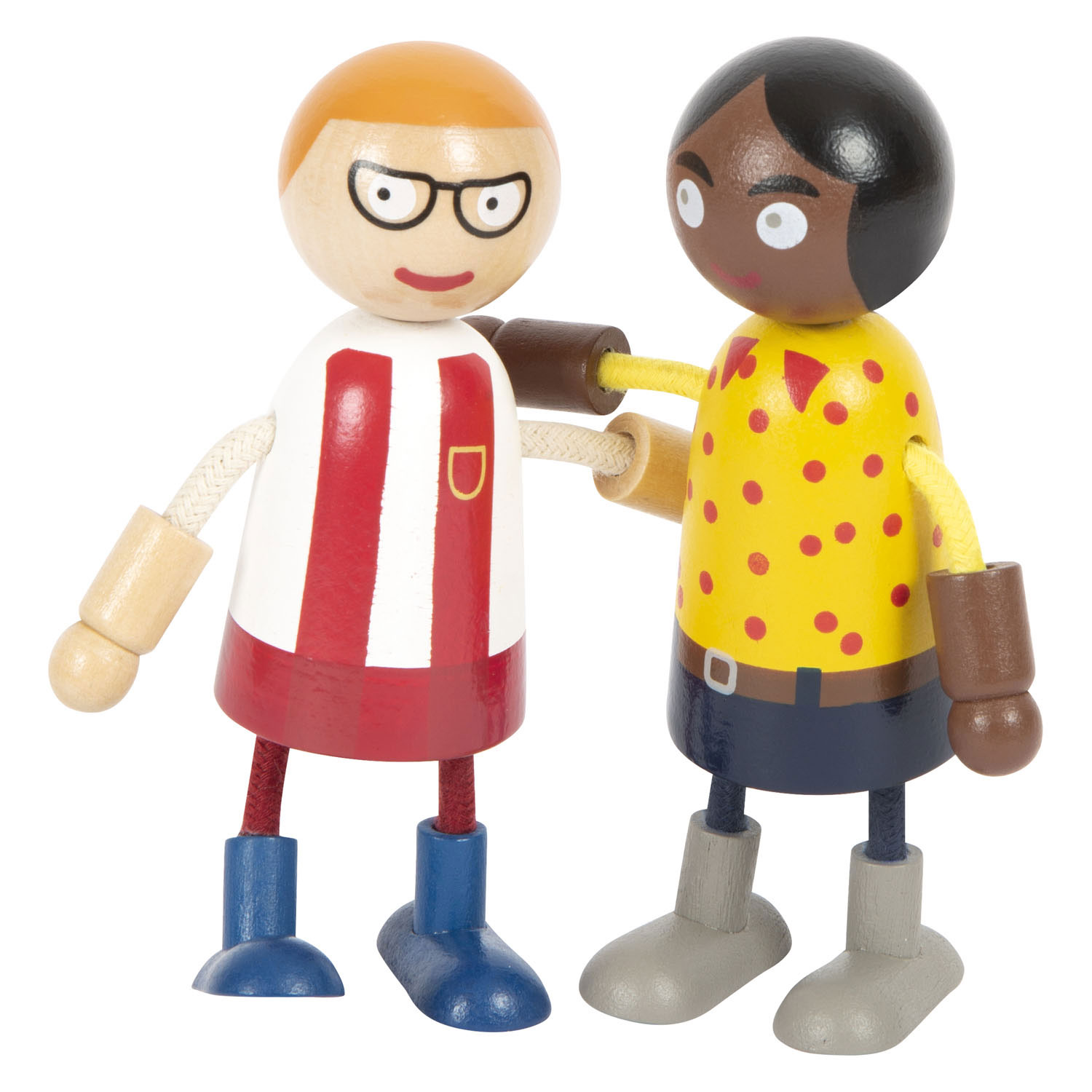Small Foot - Houten Buigzame Poppenfamilie met Baby, 8st.