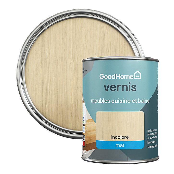 Vernis meubles cuisine et bains GoodHome incolore mat 250 ml